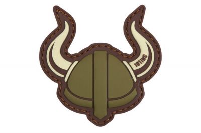 101 Inc PVC Velcro Patch "Viking Helmet" (Olive)