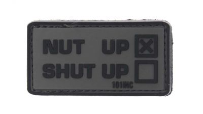101 Inc PVC Velcro Patch "Nut Up" (Grey)