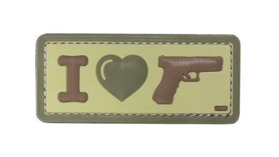 101 Inc PVC Velcro Patch "I Love Glock" (Tan)