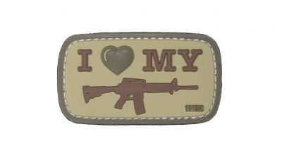 101 Inc PVC Velcro Patch "I Love My M4" (Tan)