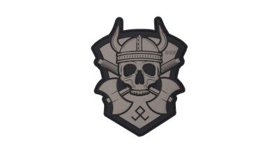 101 Inc PVC Velcro Patch "Viking with Hatchet" (Grey)