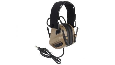 ZO Active Ears Headset with Noise Reduction, Amplification & Built-In Comms with Headband & FAST Mounts (Tan)