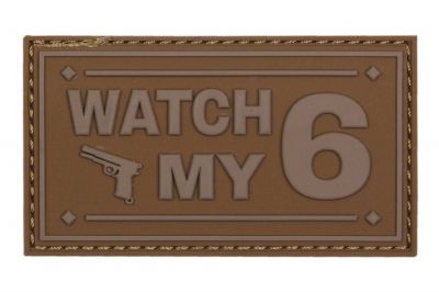 101 Inc PVC Velcro Patch "Watch My 6" (Brown)