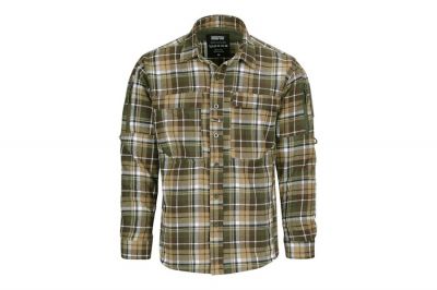TF-2215 Flannel Contractor Shirt (Brown/Green) - Large