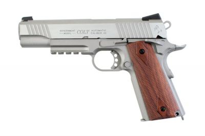 KWC/Cybergun CO2BB Colt M1911 Rail Gun (Stainless)