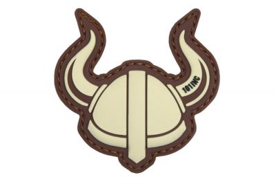 101 Inc PVC Velcro Patch "Viking Helmet" (Brown)
