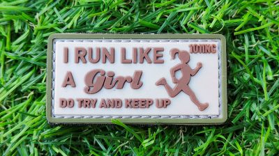 101 Inc PVC Velcro Patch "I Run Like" (Brown)