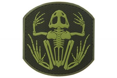 101 Inc PVC Velcro Patch "Frog Skeleton" (Olive)