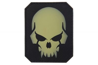 101 Inc PVC Velcro "Pirate Skull" Glow In The Dark Patch (Black)
