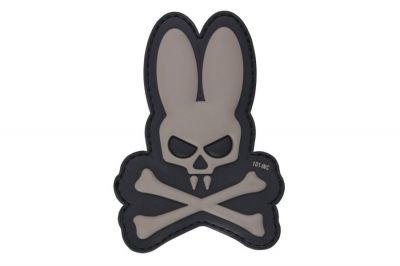 101 Inc PVC Velcro Patch "Skull Bunny" (Grey)