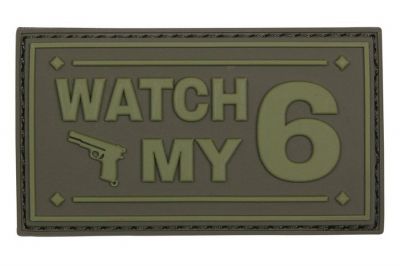 101 Inc PVC Velcro Patch "Watch My 6" (Olive)