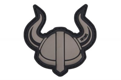 101 Inc PVC Velcro Patch "Viking Helmet" (Grey)